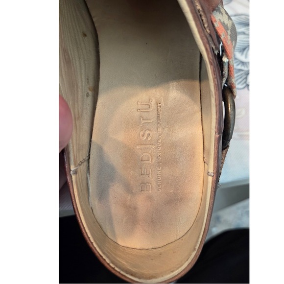 Bed Stu Brown Leather Square Toe Buckle Strap Clogs Mules Women US 8.5 - Picture 13 of 13